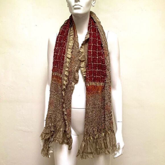 Crinkle Scarf Neutral Colors - Picture 6 of 6